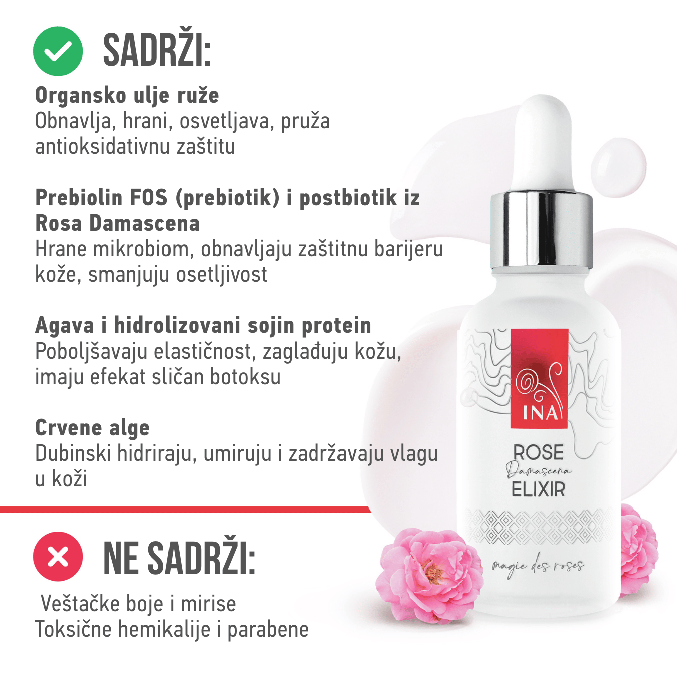 Intenzivni anti-age serum za lice sa organskim uljem ruže – Rose Elixir