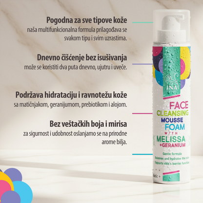 Prirodna pena za čišćenje lica sa matičnjakom i geranijumom – za svaki tip kože