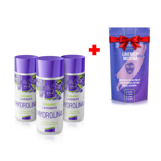 3 Organske vode od Lavande - Hydroline + Besplatna maska za lice - Maskina Lavanda