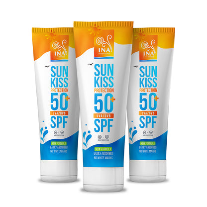 Porodični paket za zaštitu od sunca - 2+1 Prirodna krema za sunčanje za lice i telo SPF 50+ sa organskom belom jelom