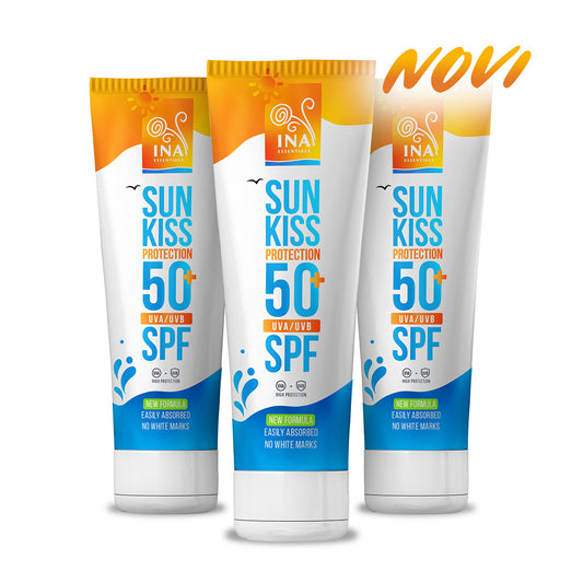 Porodični paket za zaštitu od sunca - 2+1 Prirodna krema za sunčanje za lice i telo SPF 50+ sa organskom belom jelom